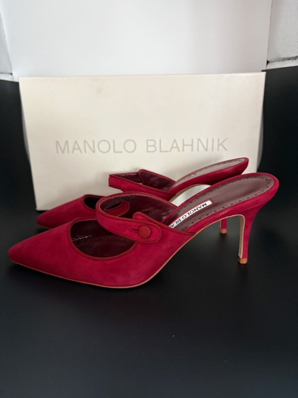 Manolo Blahnik Campari Mule - Picture 2 of 5